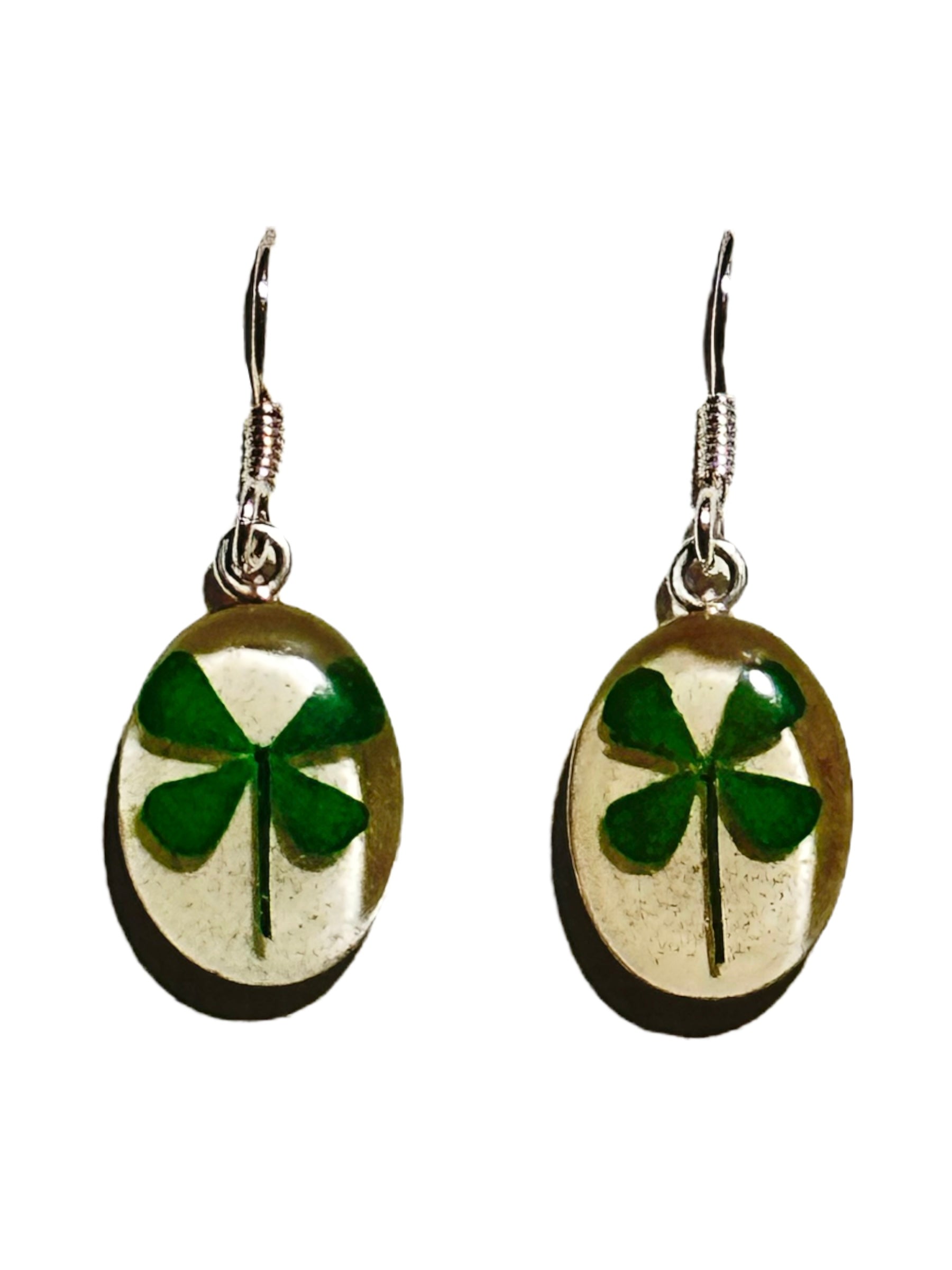 Four Leaf Clover Oval Earrings