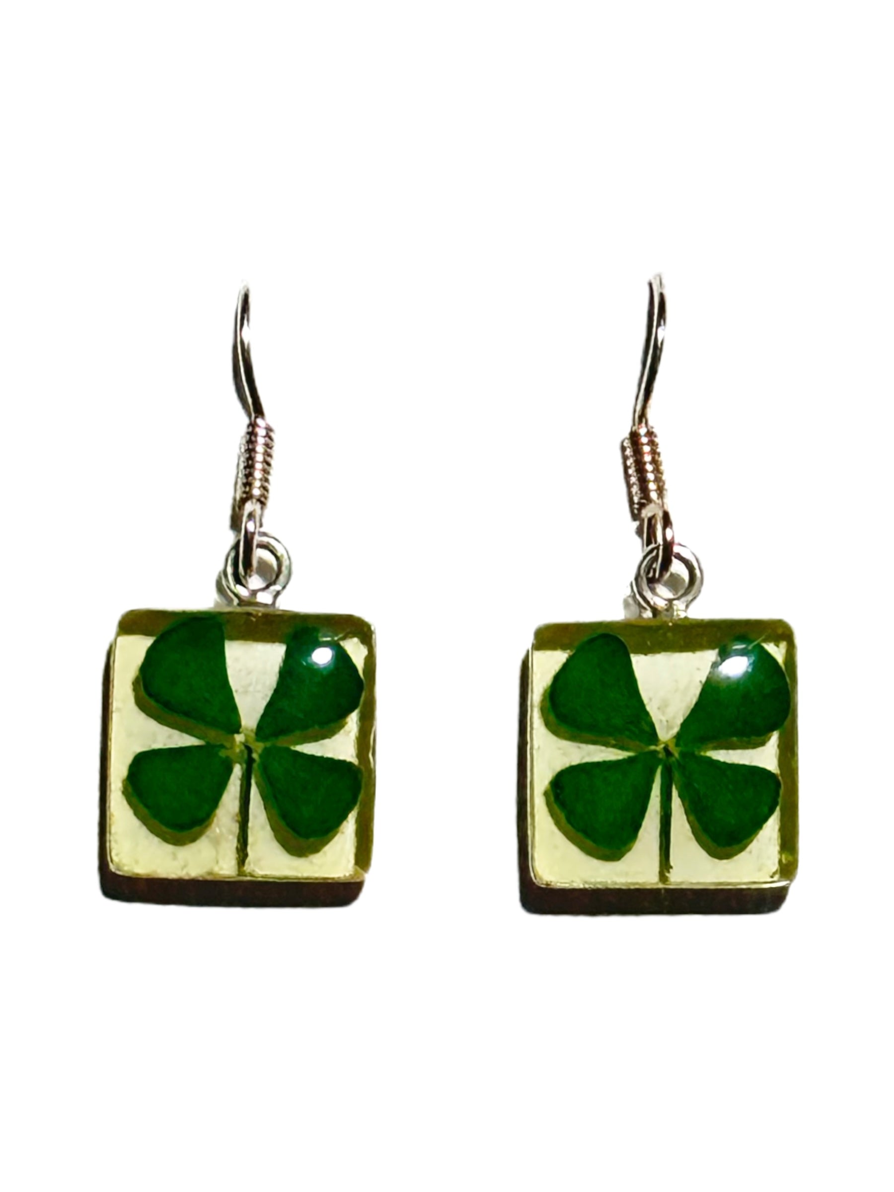 Four Leaf Clover Square Earrings