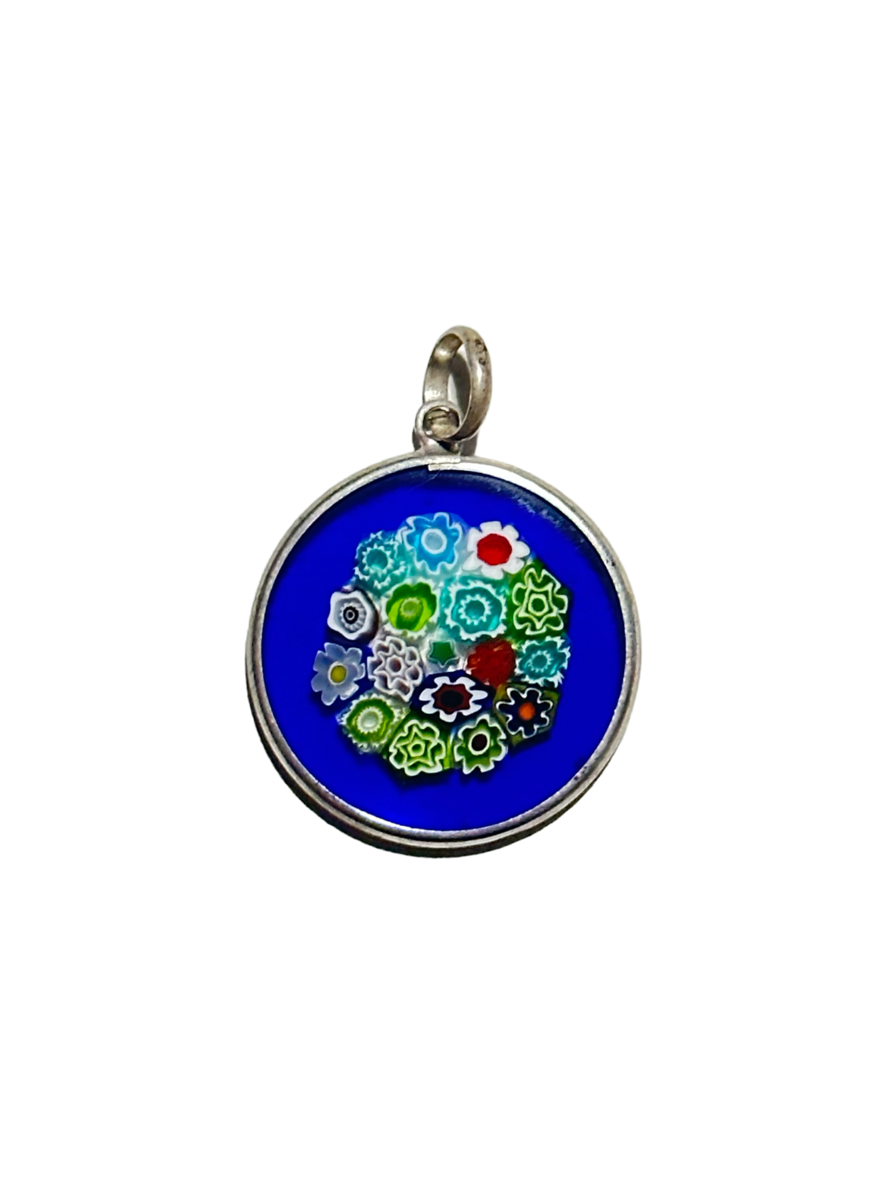 Millefiori Blue Kaleidoscope Pendant