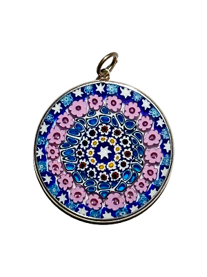 Millefiori Pink Flower Pendant